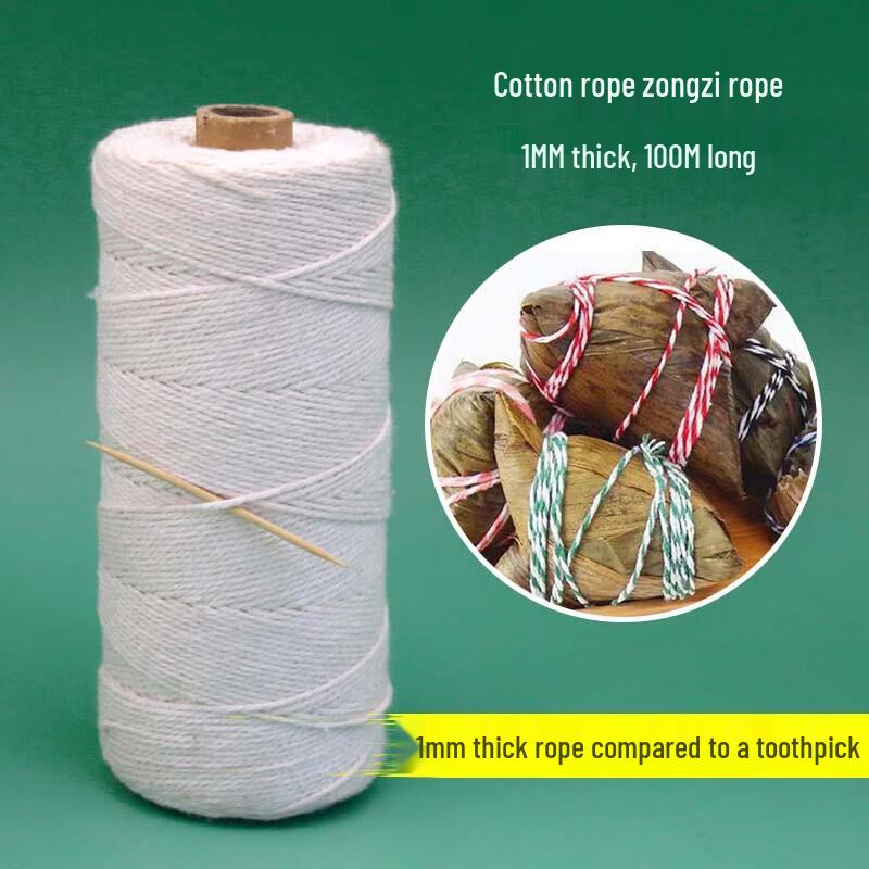 Multipurpose 1mm Cotton Craft Rope with Glue, 100m