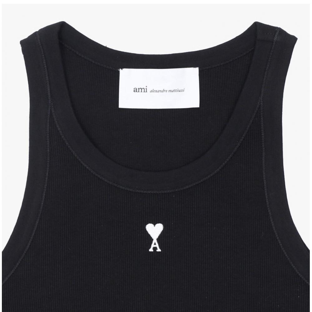 Ami Small Heart Logo Tank Top Women Sleeveless Ftp811 Je0117 045