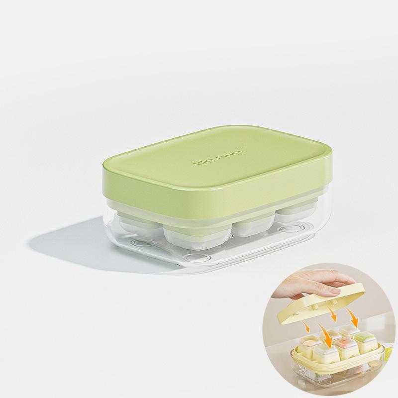 

Push Ice Cube Mould Ice Compartment Mini Summer Ice Mould Ice Storage Box Silicone Ice Cube Mould with Lid for Kitchen Drinks