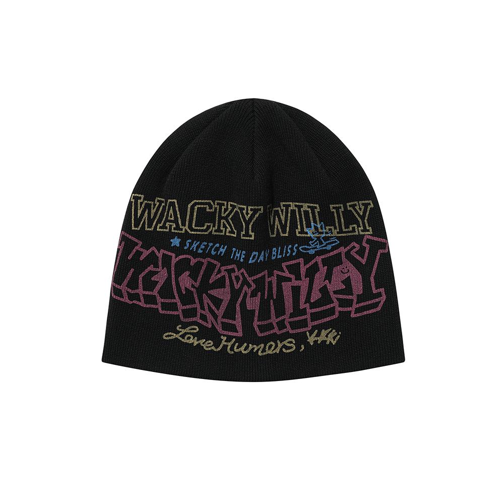 WACKY WILLY Lettering Graphic Beanie (2 Colors)