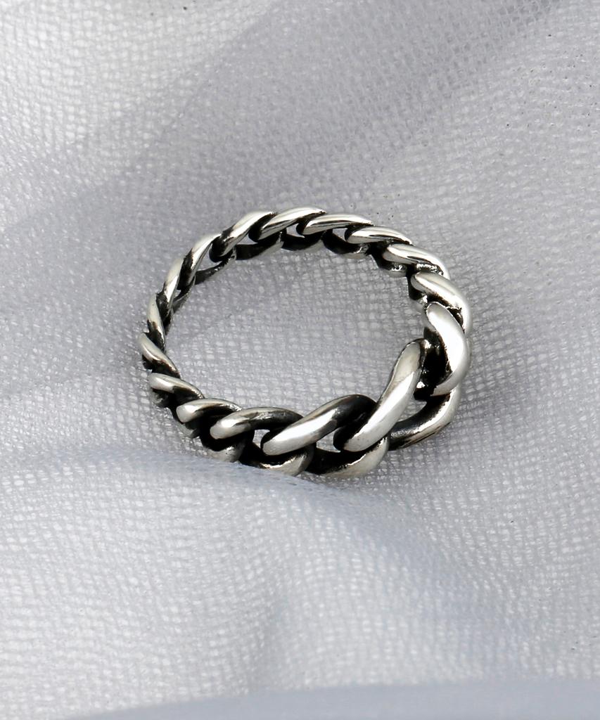 Shoveoff Silver 925 Friendship Couple Daily Chain Ring Silver Ring Svr-S616
