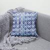 Royal Samt Stoff Polyester Zum Nähen - Motiv Blaues Schachbrett