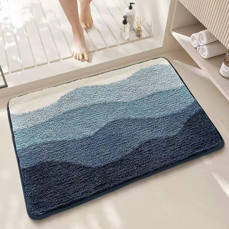 Modern Minimalist Cashmere Skin-friendly Floor Mat, Comfortable and Soft Non-slip Bathroom Floor Mat for Shower Rooms