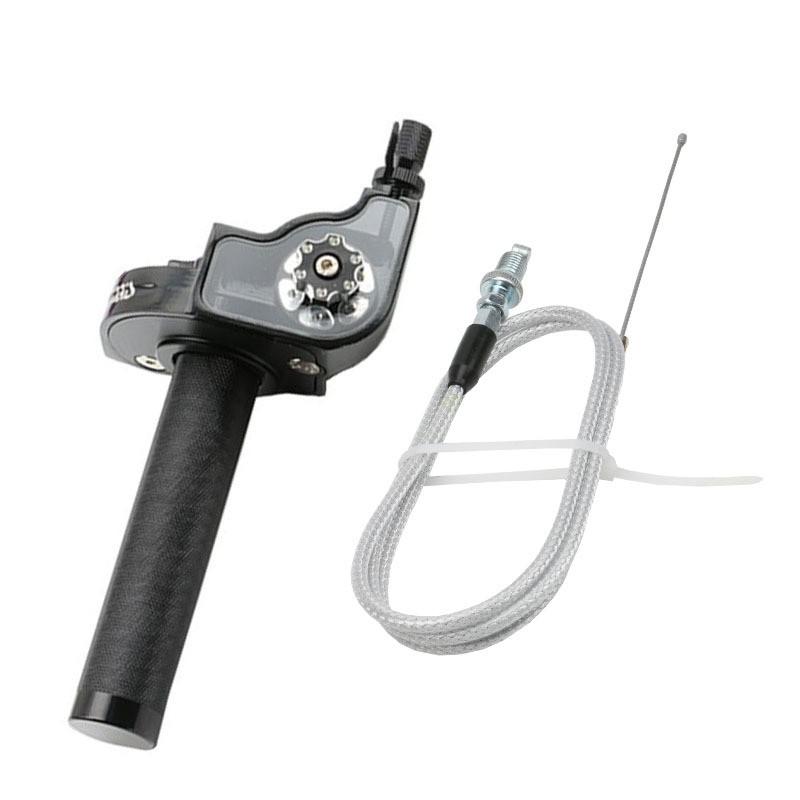 Universal 22mm Motorcycle Throttle Grip Off-Road Dirt Bikes Adjustable Twist With Visual Fuel Indicator 7 Colors