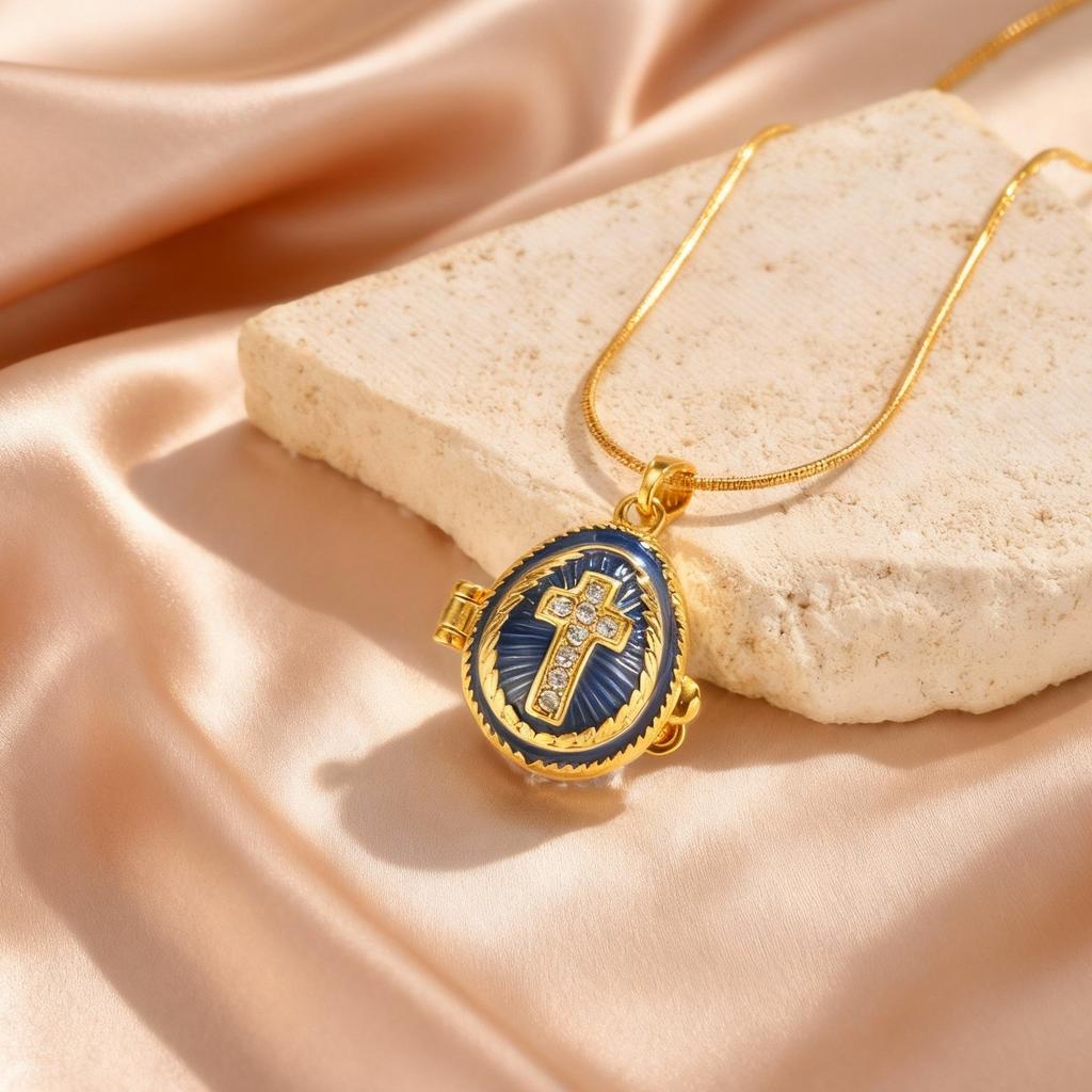 Vintage Enamel Colorful Easter Egg Pendant Necklace Eggshell Locket Openable Charm Necklace Fashion Jewelry Party Gift for Women