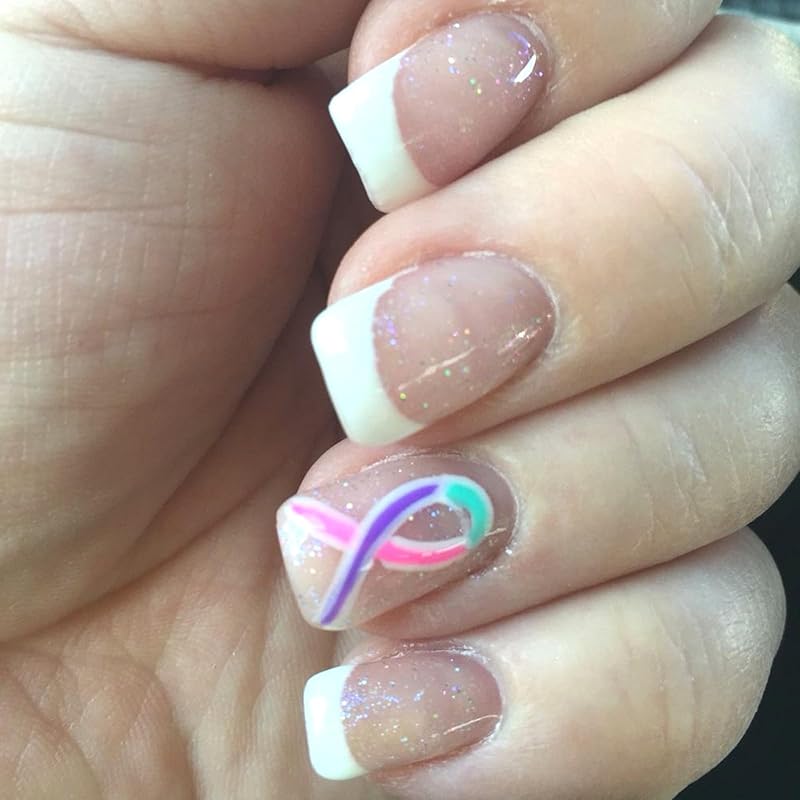 Leopard Print French Tip Press on Nails Medium Square Fake Nails with Gold Glitter Designs Acrylic Glue on Nail Pink Glossy False Nails Full Cover