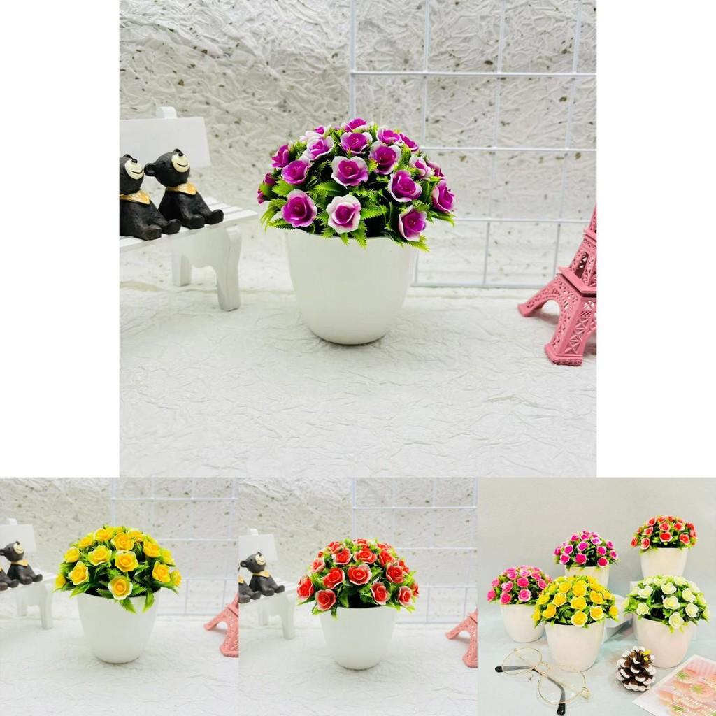 Plastic Indoor Decorative Sphere With Faux Fuchsia Flowers For Office Displays