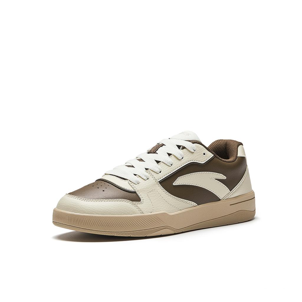Anta Road Charge Mocha Leather Couples Outdoor Street Skateboard Fashion Durable Lightweight Low-Top Skate Shoes Men Sneaker Light-Brown 912548008-3