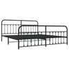 vidaXL Bed Frame with Headboard and Footboard Metal Black 200x200 Cm