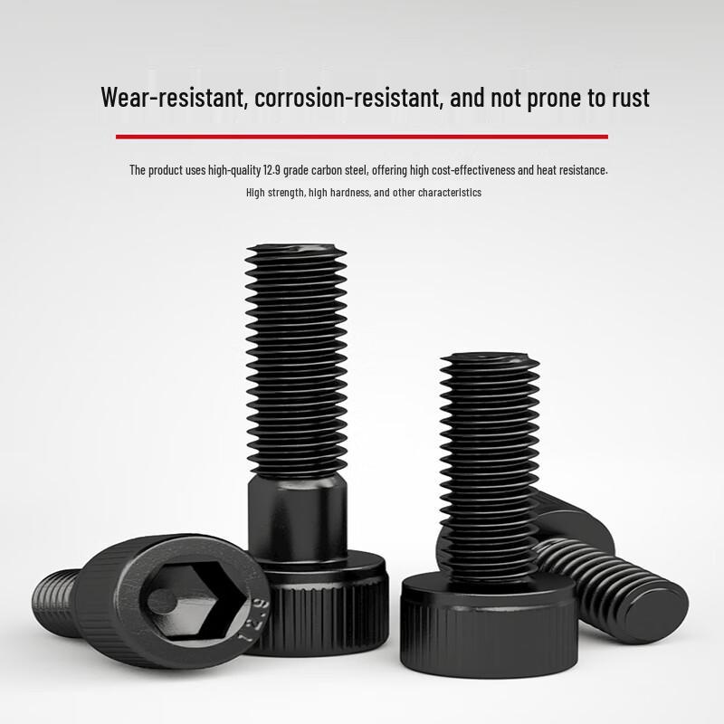 GUWANJI Grade 12.9 Blackened Alloy Steel Hex Socket Cap Screws