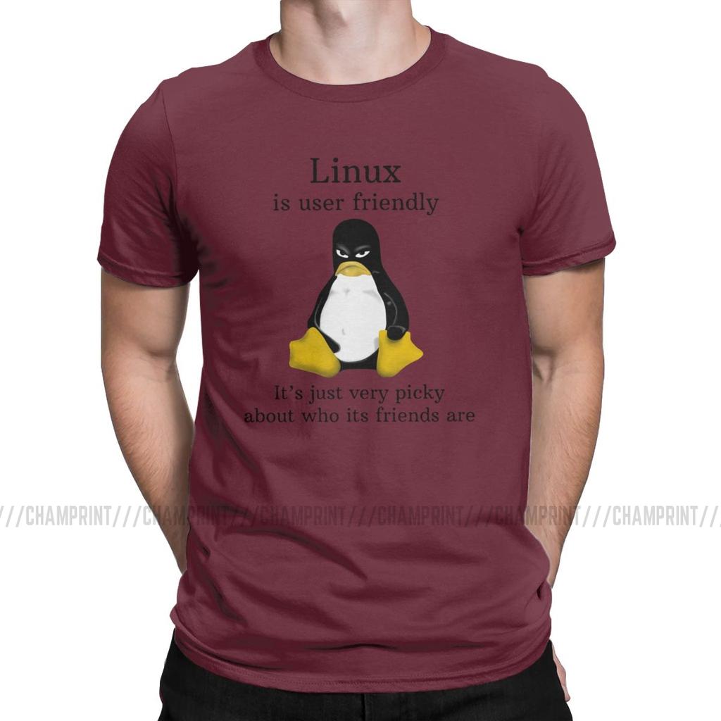 Linux ist benutzerfreundlich T-Shirts Herren Arch Linux Tux Programmierer Computerentwickler Geek Nerd T-Shirt