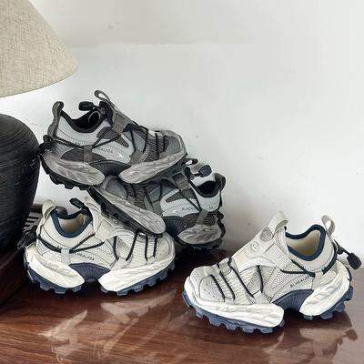 Youth Style Shoes Kids Chunky Sneakers Boys Girls Outdoor Walking Shoes Rubber Sole PU Mesh Upper