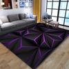 Cyber Geometric Area Rug Non-Slip Carpet for Living Room E-sports Room Black Teal Polygon Home Decor Durable Floor Mat & Rugs