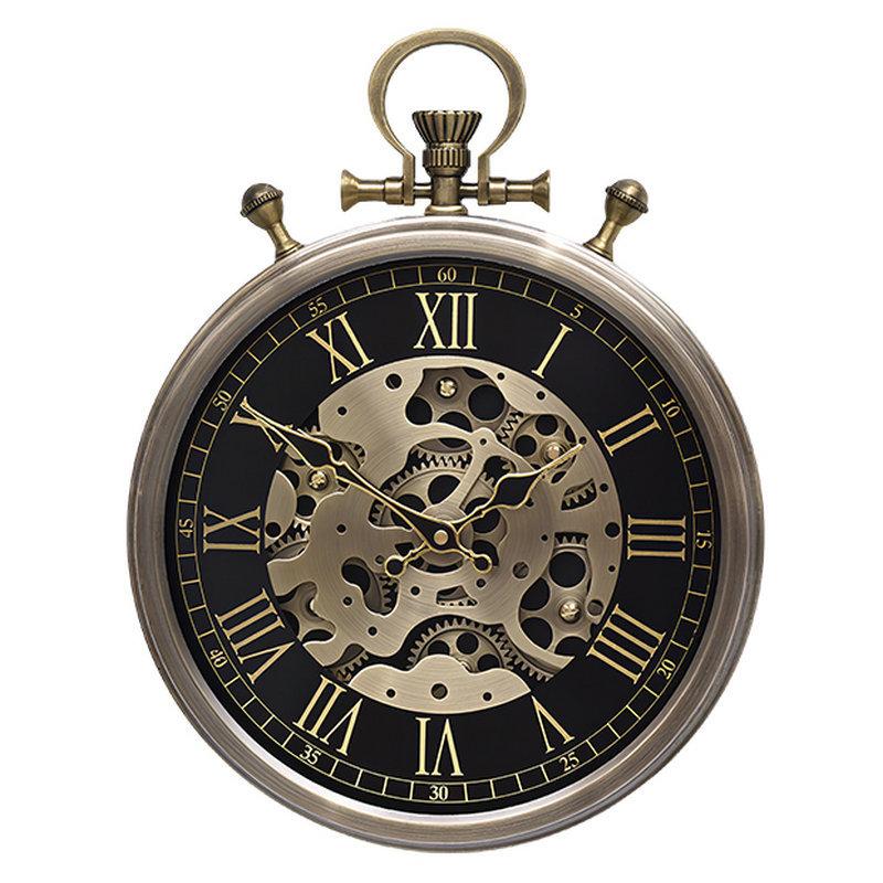 

Retro Gear Dynamic Clock Antique Living Room Silent Wall Clock for Bedroom Metal Pocket Watch Clocks Luxury Home Decoration