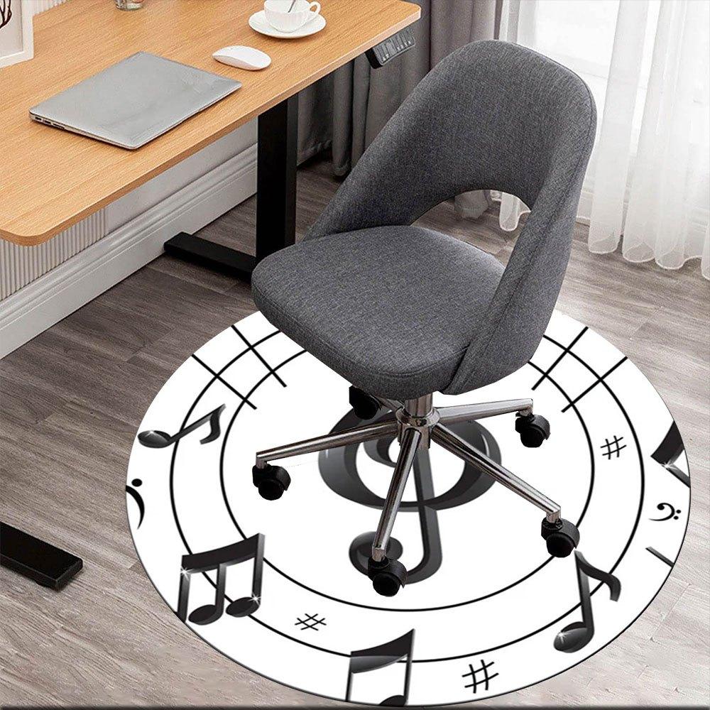 

Music Note Clock - Melodic Timepiece with Treble Clef DesignRound Non-Slip chair mat chair carpet for office Rugs for Office Decor Gift For Valentine 80cm by 80cm