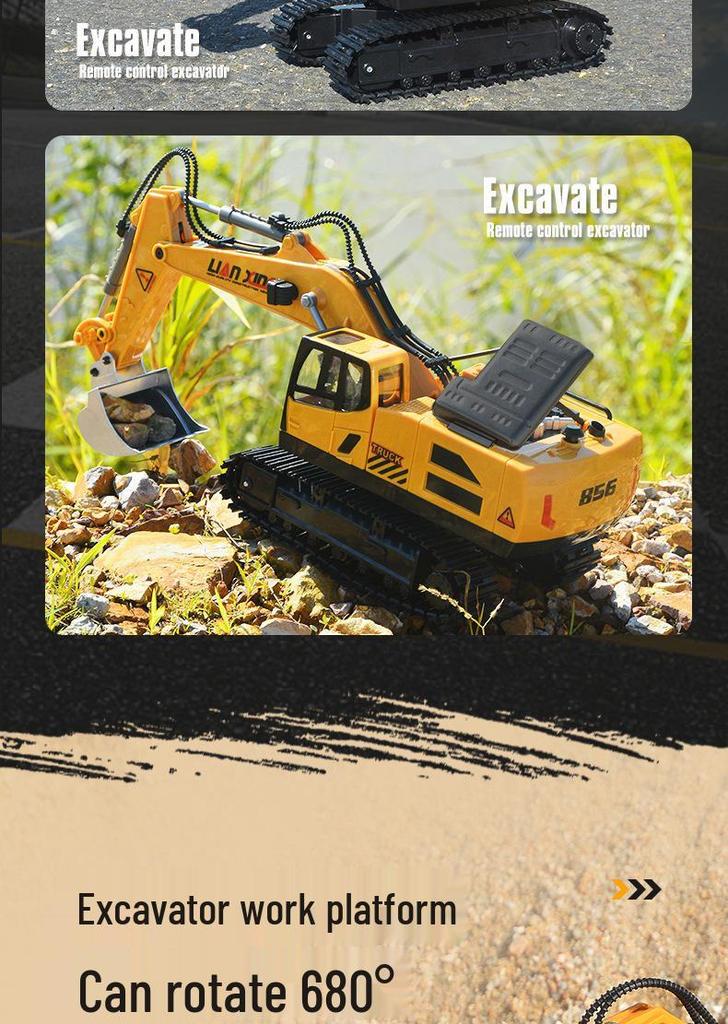 Children's Remote Control Excavator Toy - Large Electric Alloy Digger with Spraying Feature