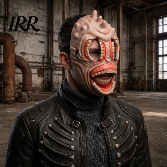 Comfortable Halloween Mask Horror Mask, with Hollow Realistic Fangs, Lightweight Breathable Unique Party PU Foam Grimace for Cosplay Costume Props
