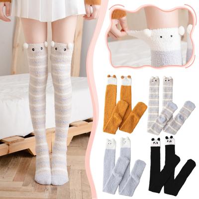 Winter Australian Velvet Women'S Mid-Calf Socks, Cute Animal Mink Velvet Thickened And Warm Plush Postpartum Floor Socks