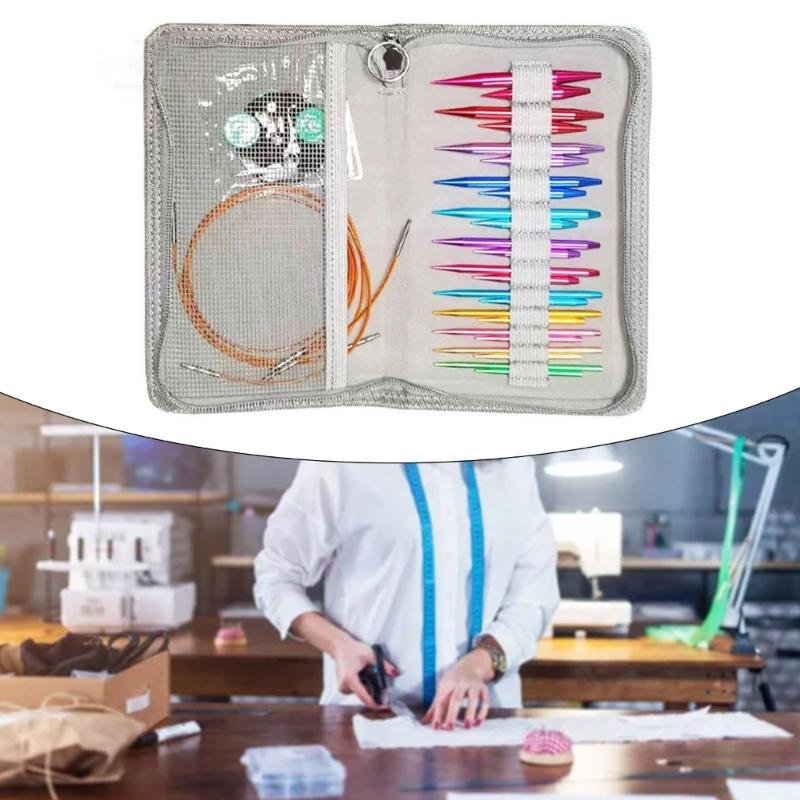 Metal Circular Knitting Needle Set Interchangeable Crochet Hook Crochet Needle Knitting Art Tool for Crocheting