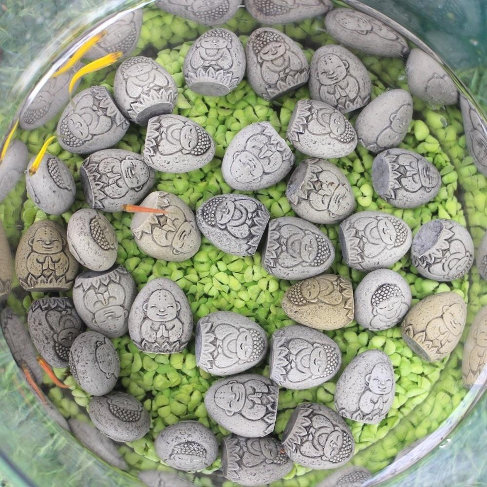 20pcs/set Handmade Buddha Statue Realistic Exquisite Flower Pot Decor Mini Size Durable Paving Stone Tabletop Display