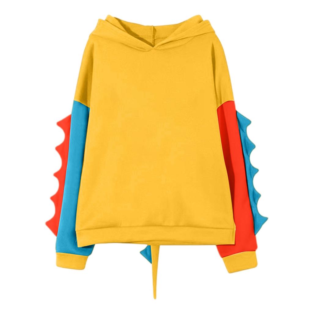 Women's Contrasting Dinosaur Loose Casual Pullover Sweatshirt Sweatshirt