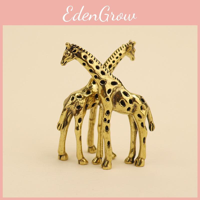 Small Copper Giraffe Statue Unique Artistic Craft For Home Office Or Market Display