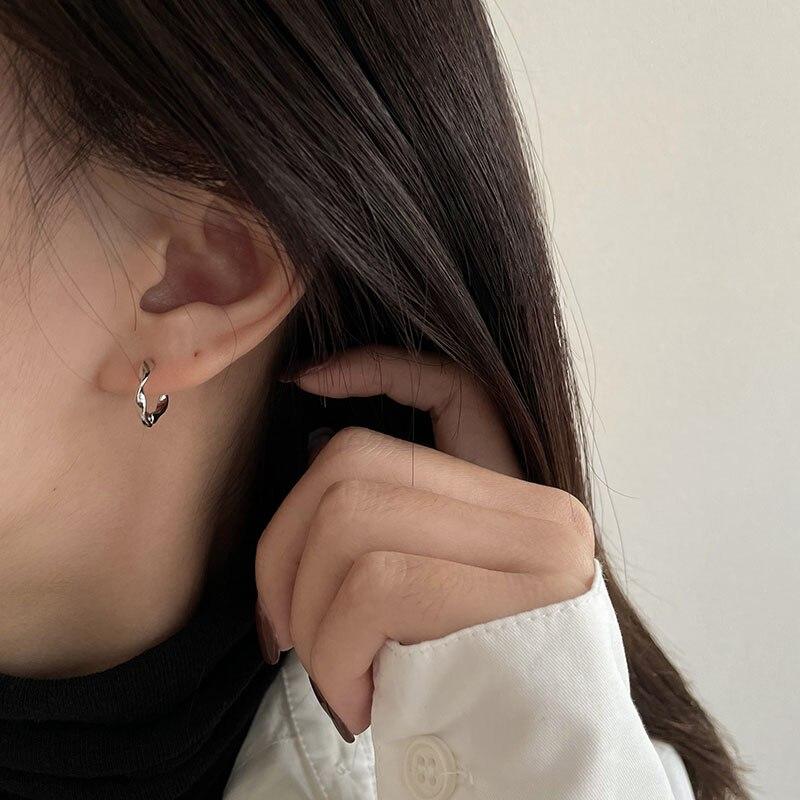 Creolen aus 925er Sterlingsilber, Twist-Design, für Frauen und Mädchen, kleine goldene Ohrringe, eleganter Schmuck, Party-Geschenke, S-E1350