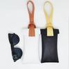 Neue PU-Leder Brillenaufbewahrungstasche Color-Block Mit Armband Sonnenbrillen Tasche Hängende Schutzbrillen Hülle