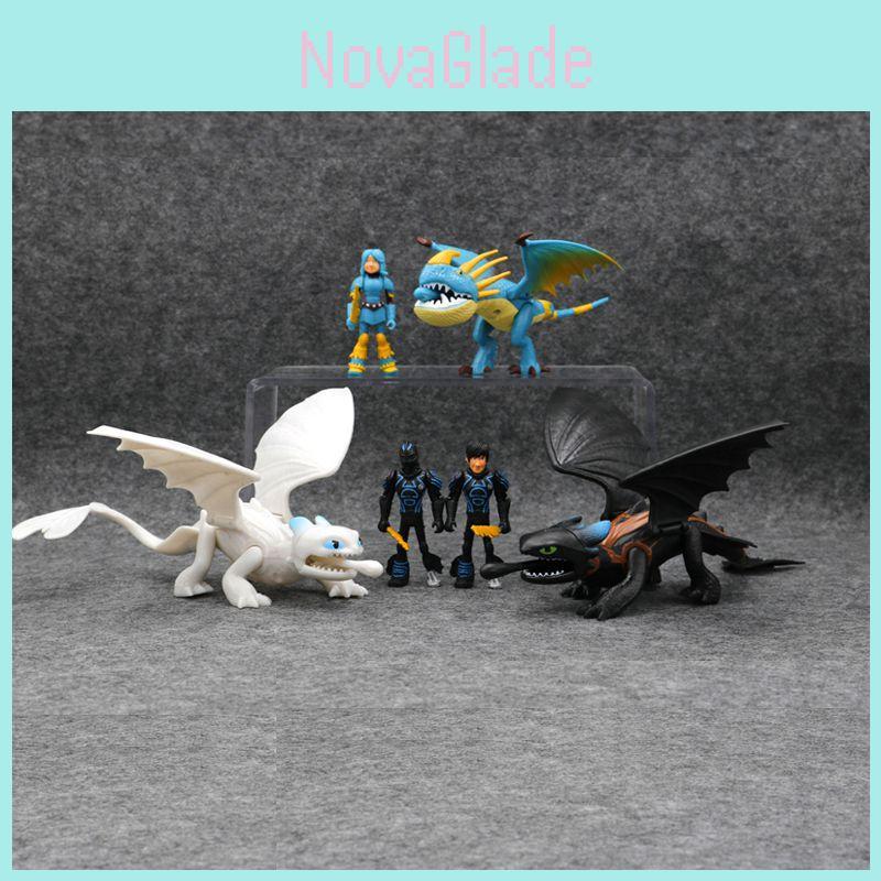 Dreamworks Dragons Blue Black White Dragon Figure Model