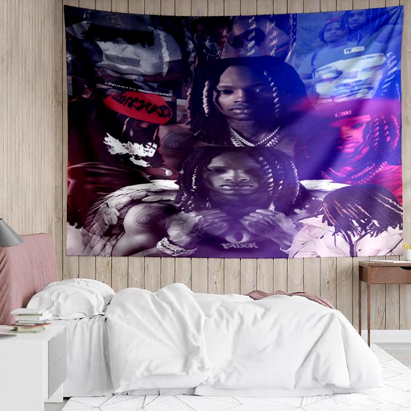 1PC Rapper With Chains And Tattoos K-pop music group Tapestry Accessories for Bedroom,Livingroom, dormitory Room Wall Decor Fan Birthday Gifts