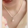 9-10mm Freshwater Pearl Drop Pendant with S925 Silver Clasp Necklace
