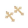 Metal cross earrings hot-selling alloy accessories women's fashion retro niche hollow flower earrings