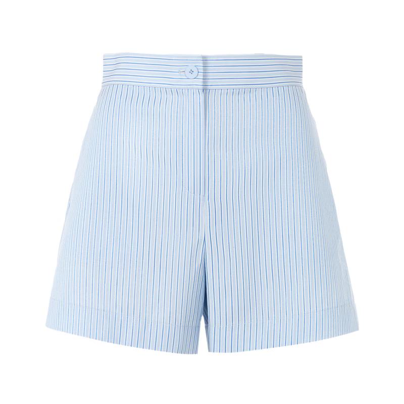 Women s Striped Wide-Leg Casual Shorts M