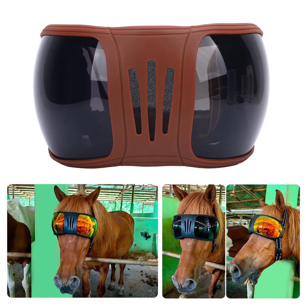 Sports Horse Glasses Multi Layers Sponge Adjustable Straps Stylish Windproof Horse Goggles for Ridin