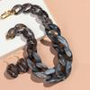 Statement Acrylic Earring Necklace Set for Women Men Boho Thick Link Chain Pendant Rock Jewelry Gifts
