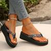 Fashion Hot Sale Womens Slippers Non Slip Platform Womens Shoes Ethnic Style Beach Shoes Fashion Flip Flop Sandals for Women Lightweight