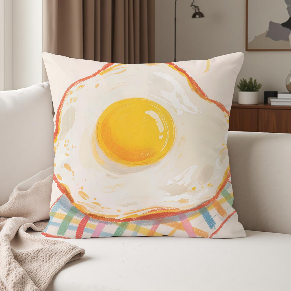 Fun Fried Egg Cute Pillow Case Suitable For Bedrooms Living Rooms Cars Home Decoration