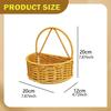 Cesta de Armazenamento Decorativa Feita de Rattan Sintético com Alça, Pendurada Feita à Mão para A