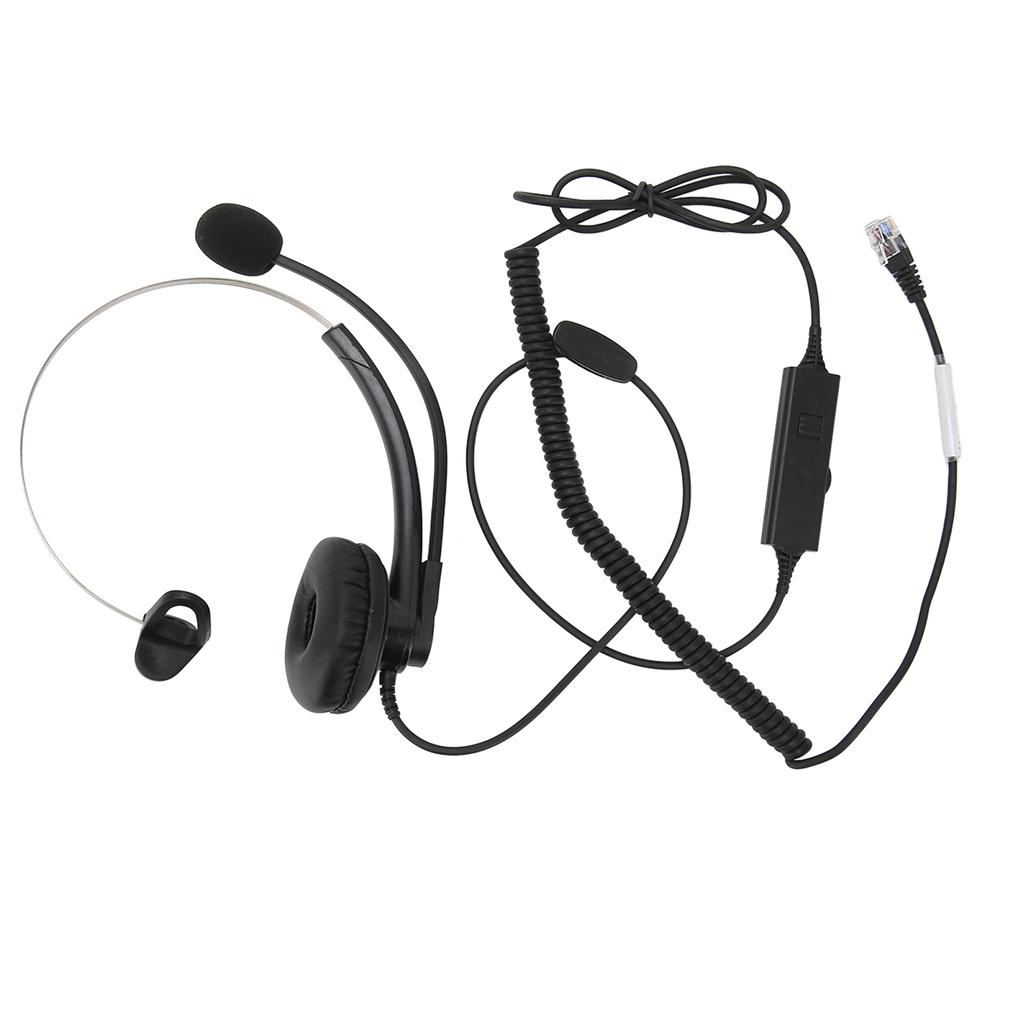 Einohriges kabelgebundenes Headset mit Geräuschunterdrückung, HD-Anrufe, Telefon-Headset für Callcenter, Büro, Geschäft, Online-Kurs