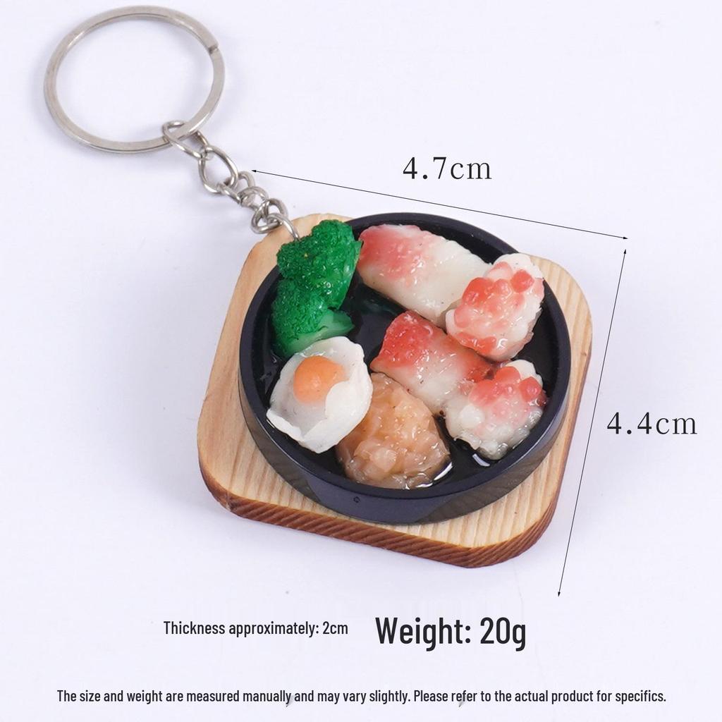 3D Teppanyaki Steak and Sushi Keychain - Japanese Food Toy Bag Charm