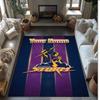 Melbourne Storm Crystal Velvet Rug, Custom Name Text Personalized Non‑Slip Floor Mat for Home Decor Gift