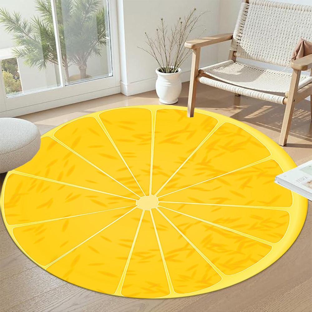 Runder Obst-Büroteppich Design für Foyer Spielzimmer Außenbereiche Schlafzimmer Rutschfester Runder Teppich Büro Heimdekoration Perfektes Geschenk für Frauen Männer