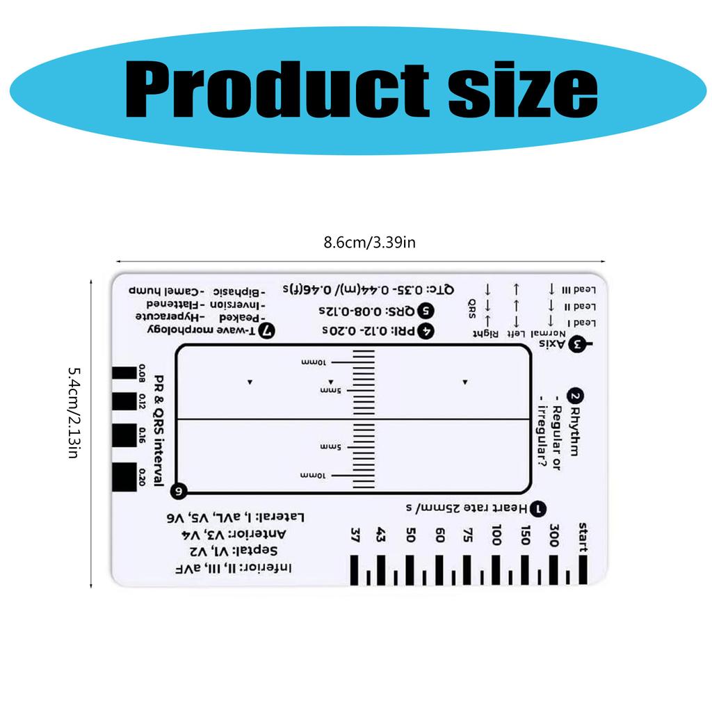 Professional Pocket Card 7 Step Ruler For Easy Electrocardiogram Assessment Reference Guide Efficient Heart Data Reading