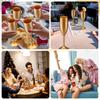 40 Pcs Gold Acrylic Champagne Flutes 6 oz Unbreakable High Stem Cups for Wedding Birthday Party
