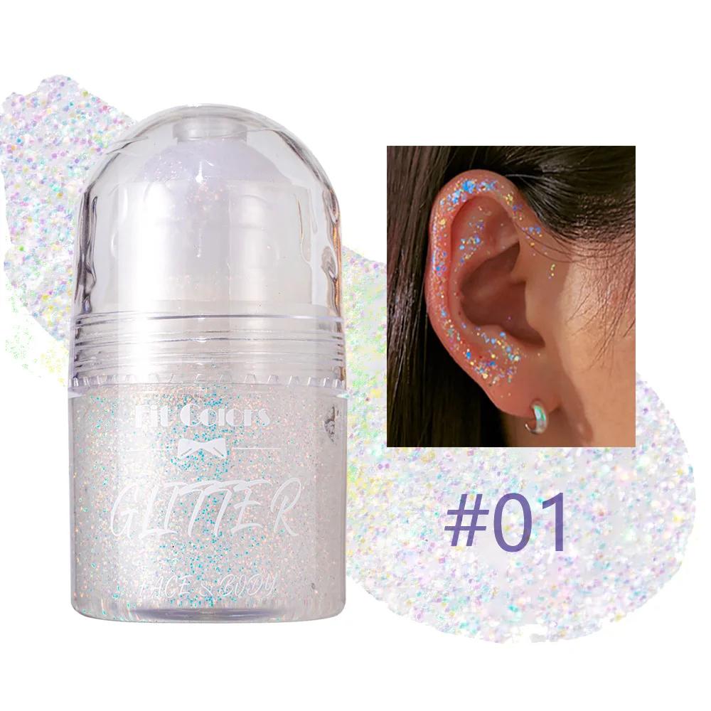 Paillettes roulantes Gel pailleté Peinture pour le visage et le corps Brillant liquide nacré Fard à paupières Illumine la scène Maquillage Décoration