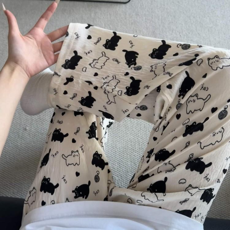 2026 New Style Lounge Pants for Women Loose Fit Wide Leg Casual Pajama Pants for Outdoor, Campus, Home