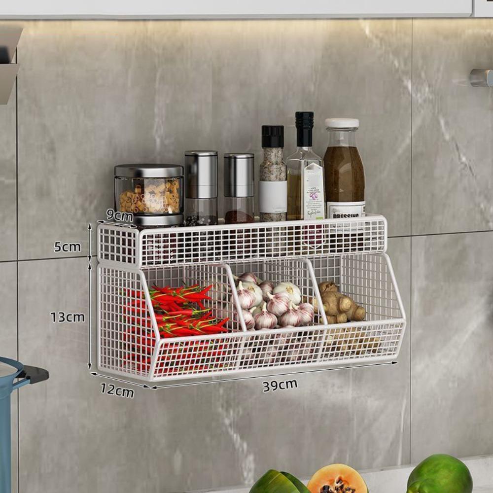 

Double Layer Kitchen Condiments Organizer Large Capacity Spice Seasoning Storage Rack Home білий