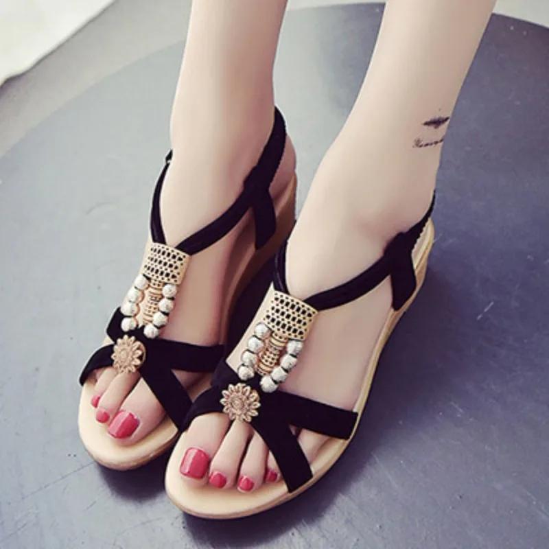 Sandales Pour Femmes Style Romain Chaussures Femme À Talons Moyens 2024 Luxe Vente en Gros Offre Groupée Nouveau Respirant Mode Ou Été