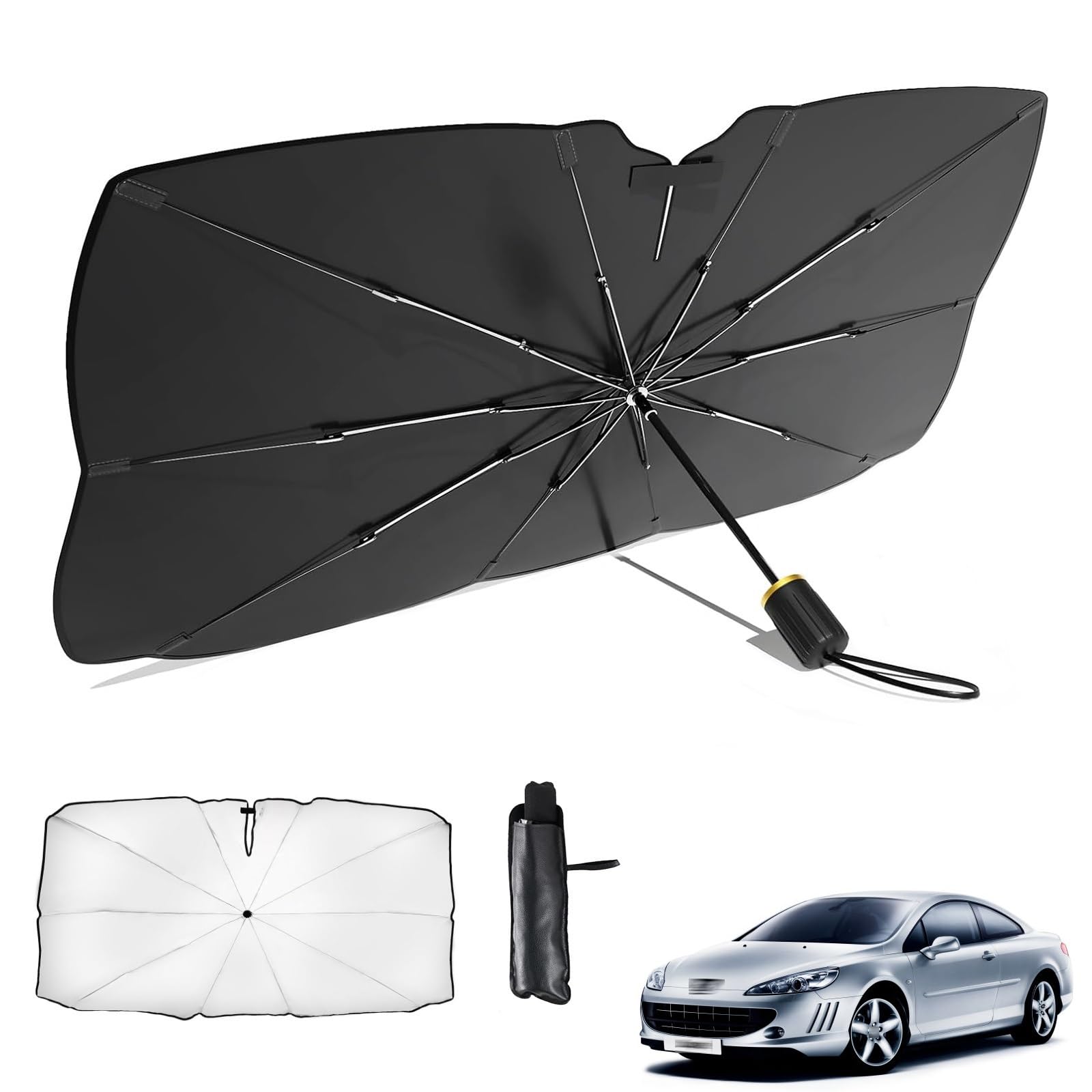 

Peugeot 407 Coupe 2004-2011 Car Umbrella Folding Sunshade, 10 Ribs, 407 Coupe