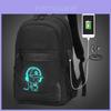 Niedlicher Cartoon-Druck Leuchtend im Dunkeln Wasserdichter Laptop-Rucksack mit USB-Ladeanschluss